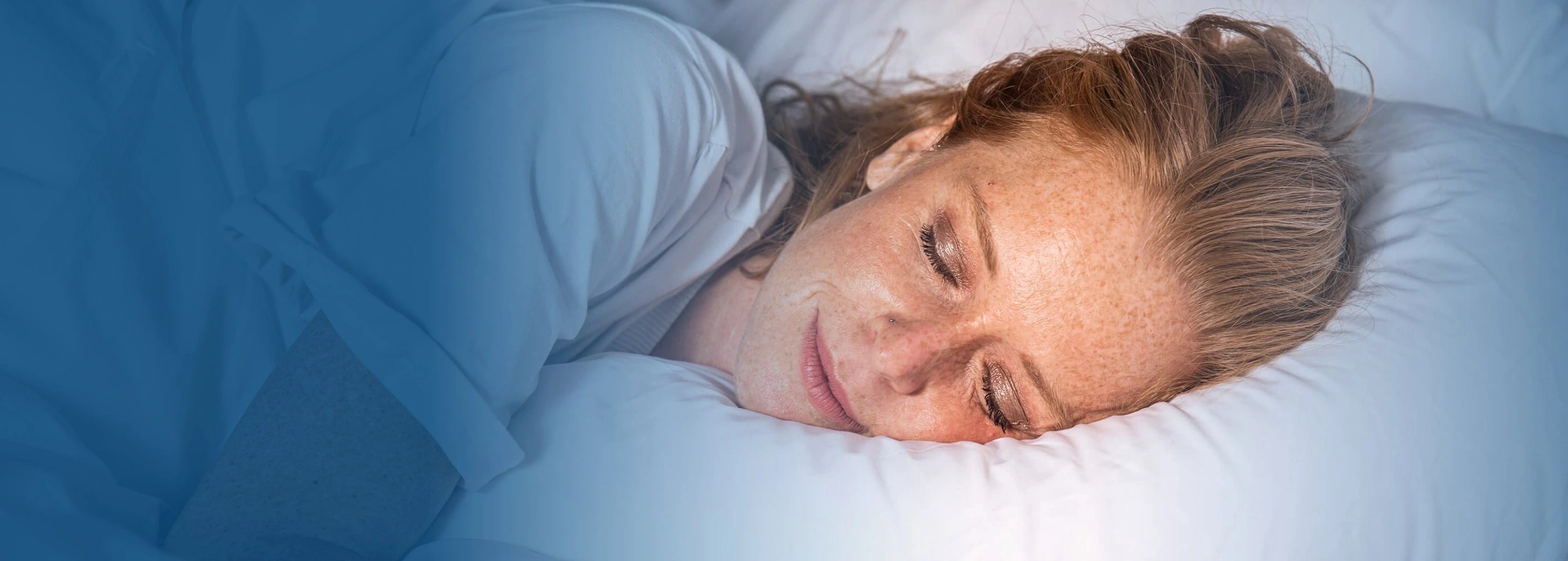 Sleeping woman on pillow